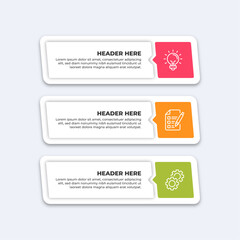 Three colorful infographic boxes.