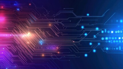 Abstract tech circuit glow, digital background