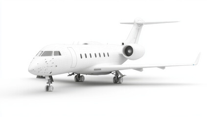 Fototapeta premium 3D render of private jet wireframe model showcasing intricate details and design elements, perfect for aviation enthusiasts and designers