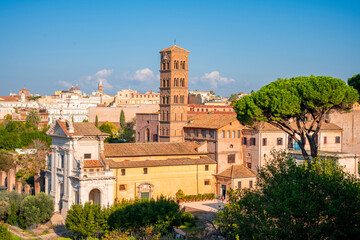Obraz premium The Roman Forum, also known by its Latin name Forum Romanum, is a rectangular forum surrounded by the ruins of several important ancient government buildings at the centre of the city of Rome. Citizen