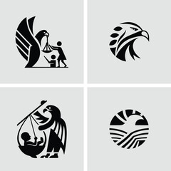 Minimalist Eagle Logo Design Vector for Company Branding