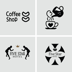 Boutique Resort Branding Emblem Elegant Hotel Logo Icon Vector Art