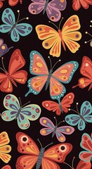 Fototapeta premium Flutter: A Tapestry of Colorful Wings AI Generated