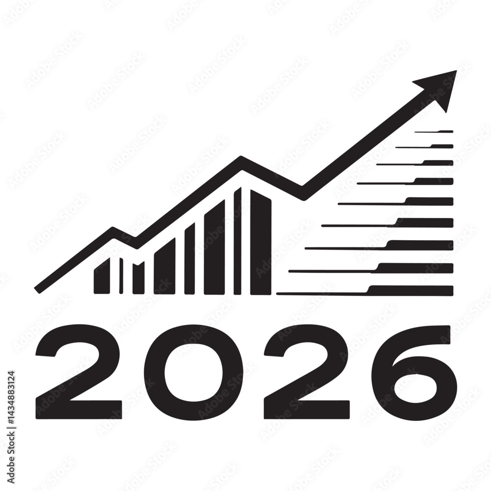 Fototapete a clean corporate-style logo with the text 2026 the text is in a professional sans-serif font and is