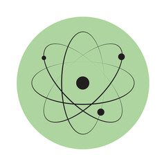 Atom Icon symbol, and vector, Can be used for web, print, and Mobile. Vector illustration.