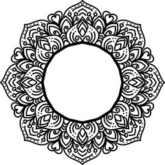 Islamic mandala vector border frame
