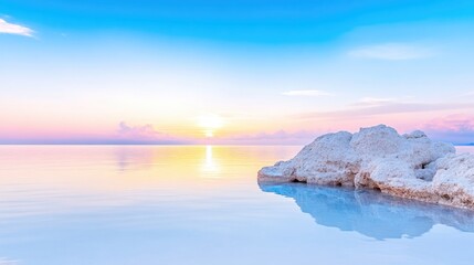 Fototapeta premium Serene Sunrise Over Calm Water