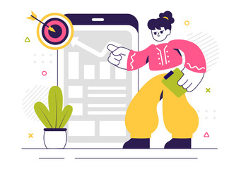 ERP Enterprise Resource Planning System Vector Illustration featuring Business Integration, Productivity Improvement, and Company Enhancement