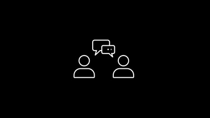 interview icon vector outline design. isolated on white background
