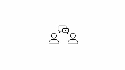interview icon vector outline design. isolated on white background