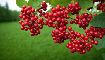 Berries of red viburnum in bucket
1