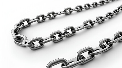 Obraz premium 3d illustration of metal chain on isolated white background