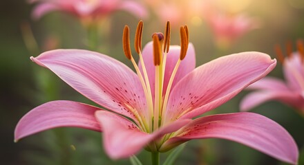 Fototapeta premium Golden Hour Bloom AI Generated