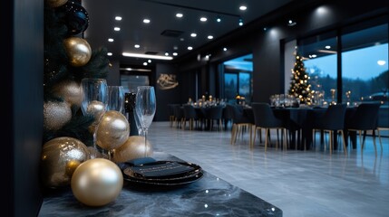 Elegant, festive, modern banquet hall