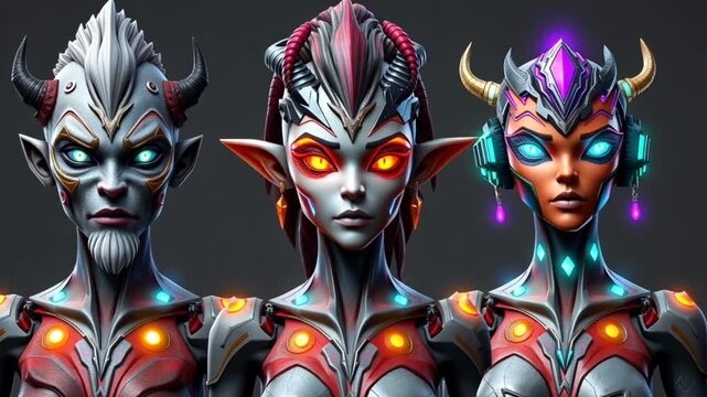 Demon cyborg character design showcase ai generated fantasy art inspiration and concept art gallery