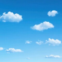 Obraz premium Clear sky with puffy clouds