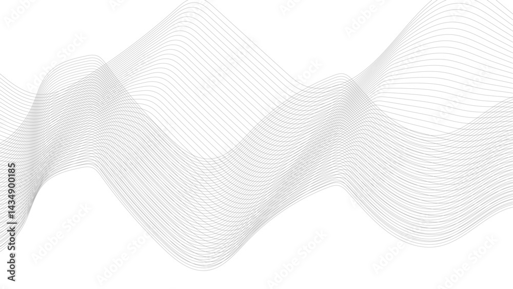 Canvas Prints abstract white blend digital technology flowing wave lines background. banner with wavy lines, abstr