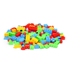 Plastic color construction kit for children's games isolated on a white background.