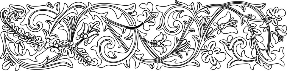 line art floral pattern. floral pattern that can be repeated