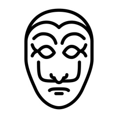 mask outline icon. mask black line illustration.