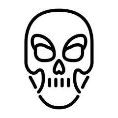 skull mask outline icon. horror black line illustration.