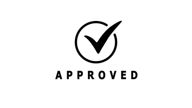 Approved Rubber Stamp, Approved Icon, Seal Of Approval, Tested And Verified Badge With Check Mark, Accepted Sign