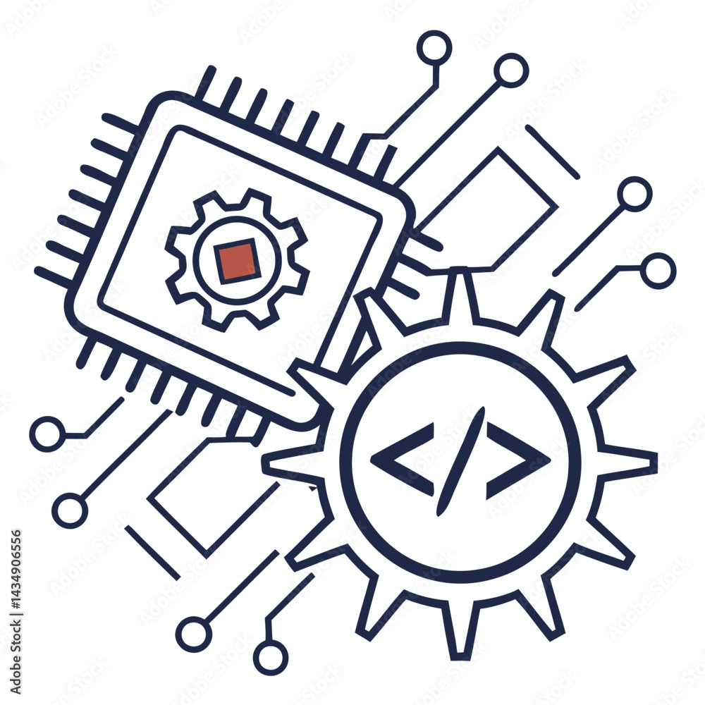 Fototapete software development glyph solid icon vector silhouette on a transparent background