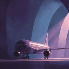 Fototapeta premium airplane in a hangar