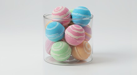 Pastel Bath Bombs in Glass Jar: A Relaxing and Aromatic Treat