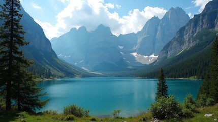 Fototapeta premium Peak Perfection: Blissful Mountain Haven