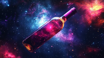 Wine bottles are in space