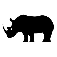 Silhouette of a Strong Rhino on Nature, transparent . Animals, and Wildlife Depiction