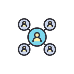 Teamwork colored icons, minimalist vector illustration ,simple transparent graphic element .Isolated on white background