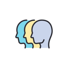 Teamwork colored icons, minimalist vector illustration ,simple transparent graphic element .Isolated on white background