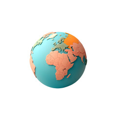 Fototapeta premium Detailed 3D globe icon on white background