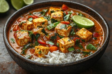 Spicy Tofu Curry with Rice