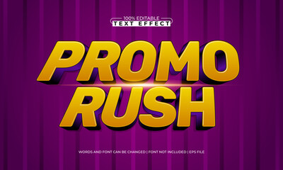 promo rush editable text effect with a discount and sale text style