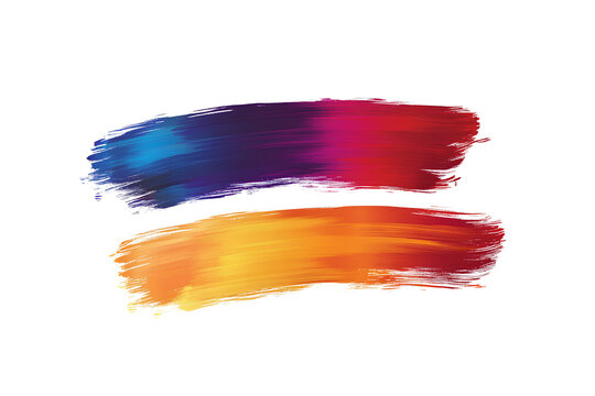 Abstract vector-style and colorful brush strokes of two equal sign icons isolated on a transparent PNG background