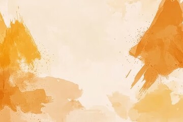 Abstract watercolor paint splatter background. Soft orange hues