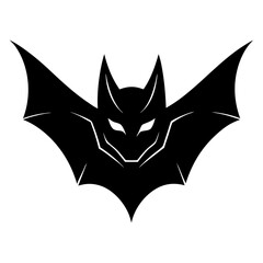  Bat head silhouette vector on white background 