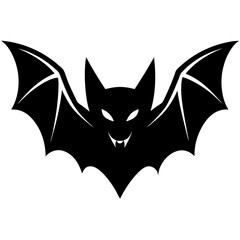 Obraz premium Bat head silhouette vector on white background 