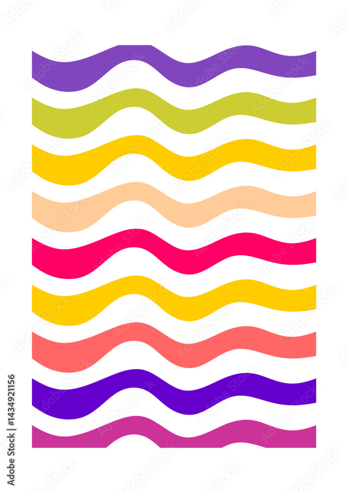 Poster abstract pattern of wavy horizontal lines with colorful colors. abstract texture background with rai