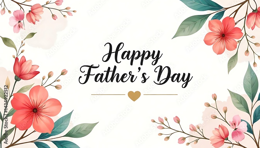 Fototapete happy father's day calligraphy in center abstract art background vector. luxury minimal style wallpa
