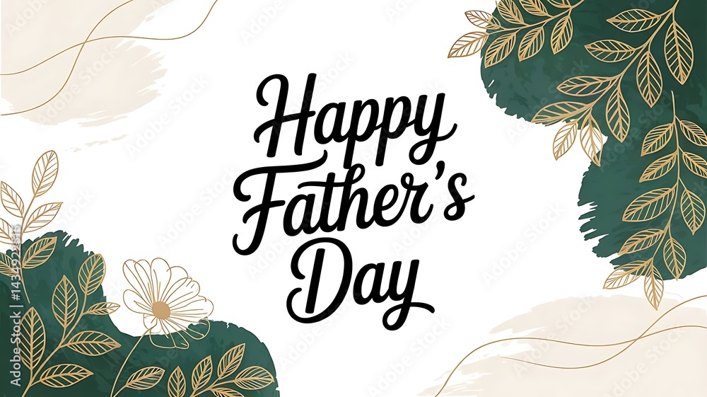 Fototapete happy father's day calligraphy in center abstract art background vector. luxury minimal style wallpa