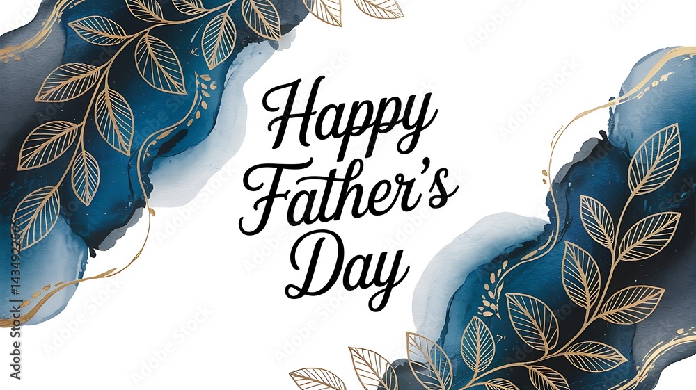 Fototapete happy father's day calligraphy in center abstract art background vector. luxury minimal style wallpa