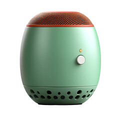 Mint colored wireless speaker with smooth contours