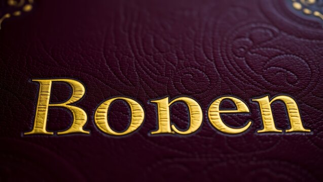 "Bonen" embossed in gold on textured burgundy leather, signifying luxury and heritage.