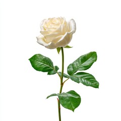Elegant cream rose blossom isolate on a white background.