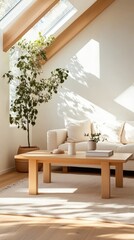 Modern living room with natural light