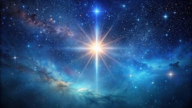 Galaxy background with bright star Sirius , stars, night sky